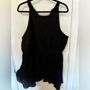 Torrid Black lace sheer holiday top size 2